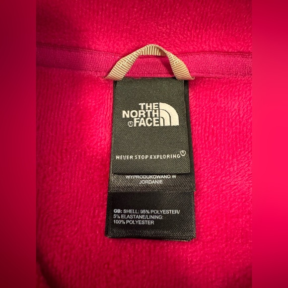 The North Face Full Zip Fuchsia Pink Fleece Zippered Pocket Jacket Womens Medium - Picture 6 of 7
